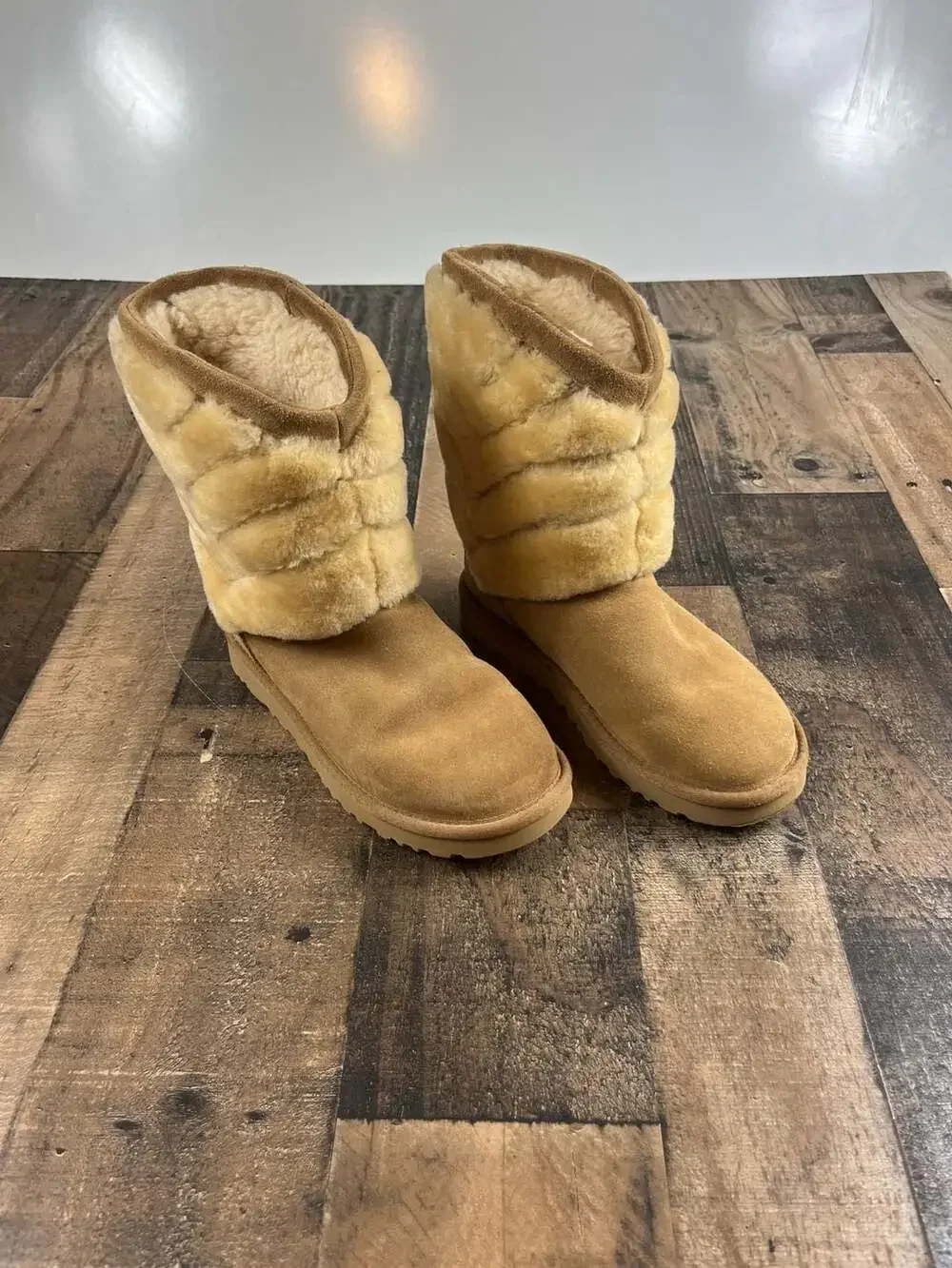 UGG‎ Tania Suede Sheepskin Chestnut Fur Boots